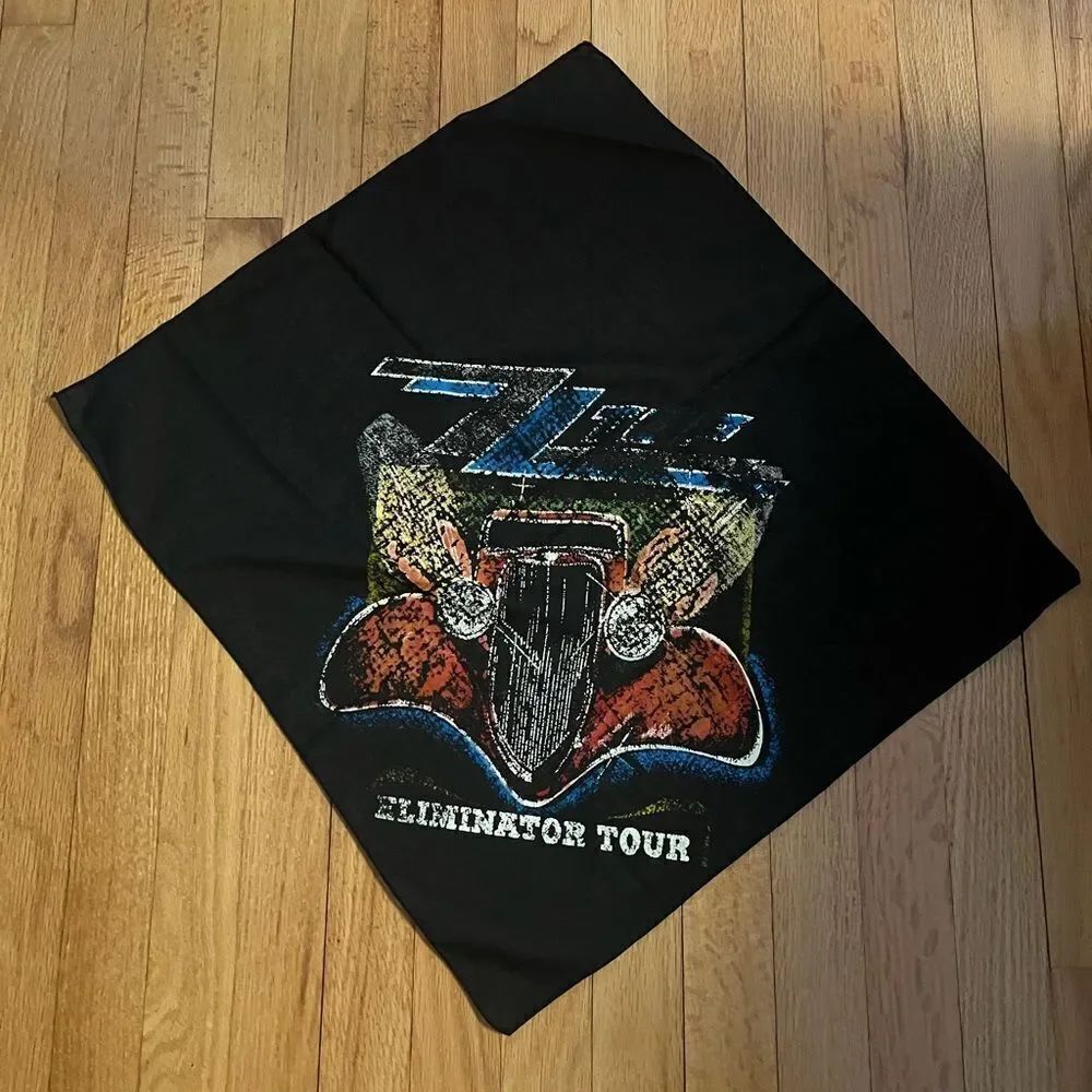 Black ZZ Top Eliminator Tour Bandana VTG